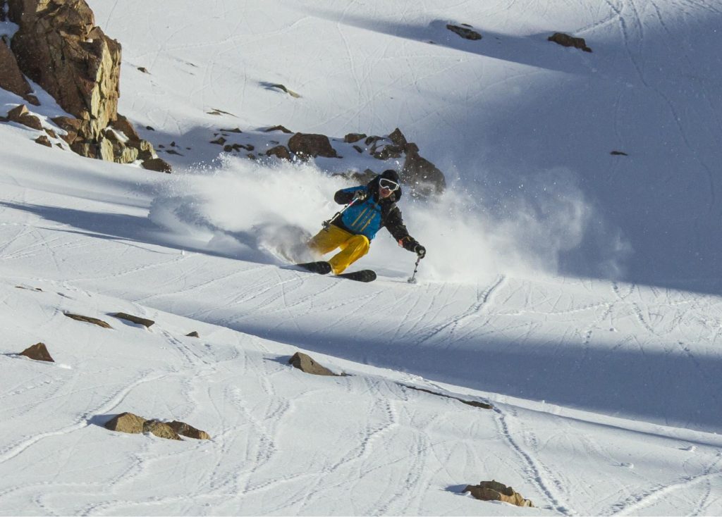 Treble Cone 2 FreeRide Skier, Treble Cone, New Zealand